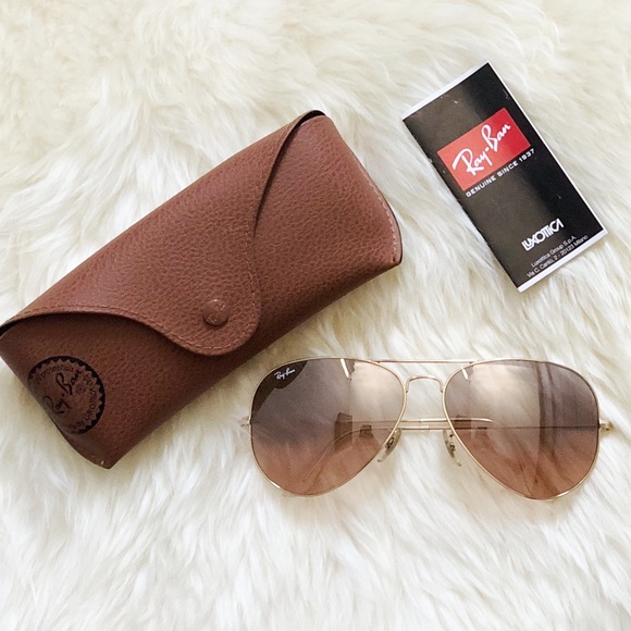 ray ban aviator pink gradient brown